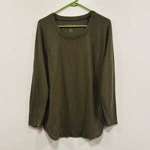 American Eagle Outfitters Olive Long Sleeve Henley  Tee Size XL!